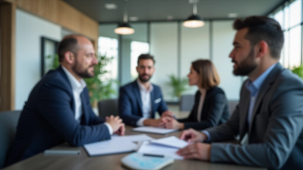 Equipa de trabalho em reunião de negócios