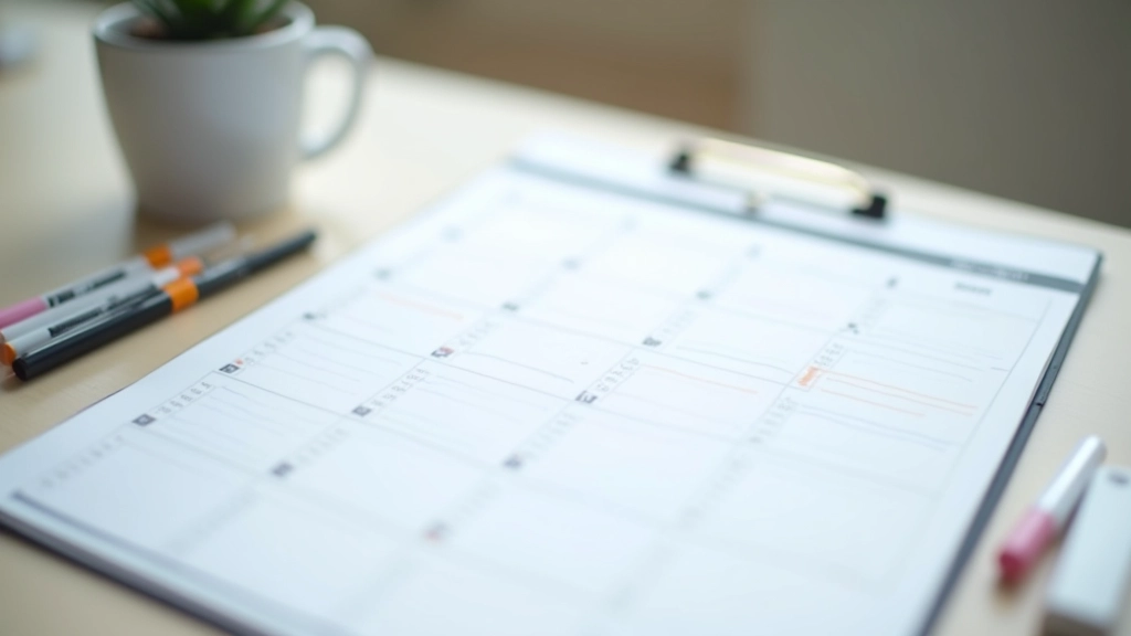 Calendário com datas marcadas e cronograma de prazos administrativos